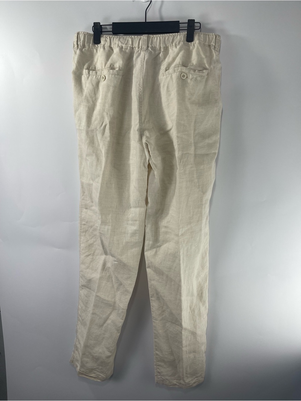 Tommy Bahama Relax Men’s Ivory Cream 100% Linen Drawstring Medium Pants - Picture 7 of 13